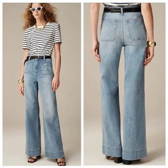 J Crew Sailor Wide Leg Trouser - Picture 1 of 7